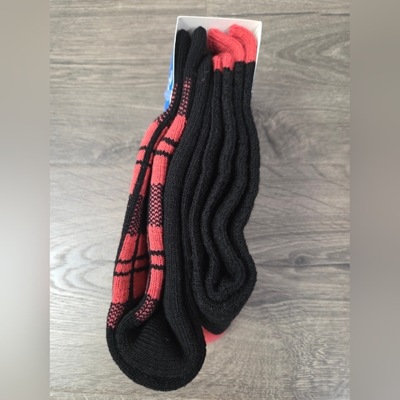 Columbia Women's Red & Black Plaid Thermal Socks 2pk NEW - Picture 3 of 4